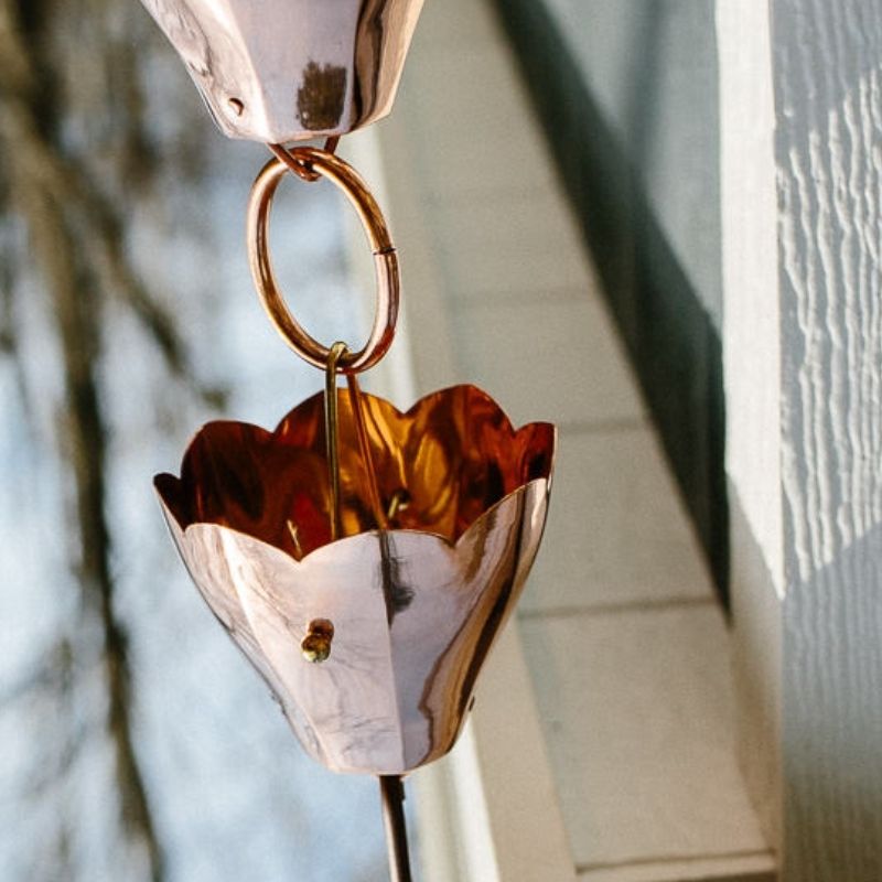 Copper Tulips Rain Chain