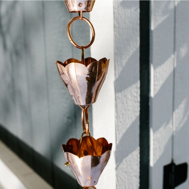 Copper Tulips Rain Chain