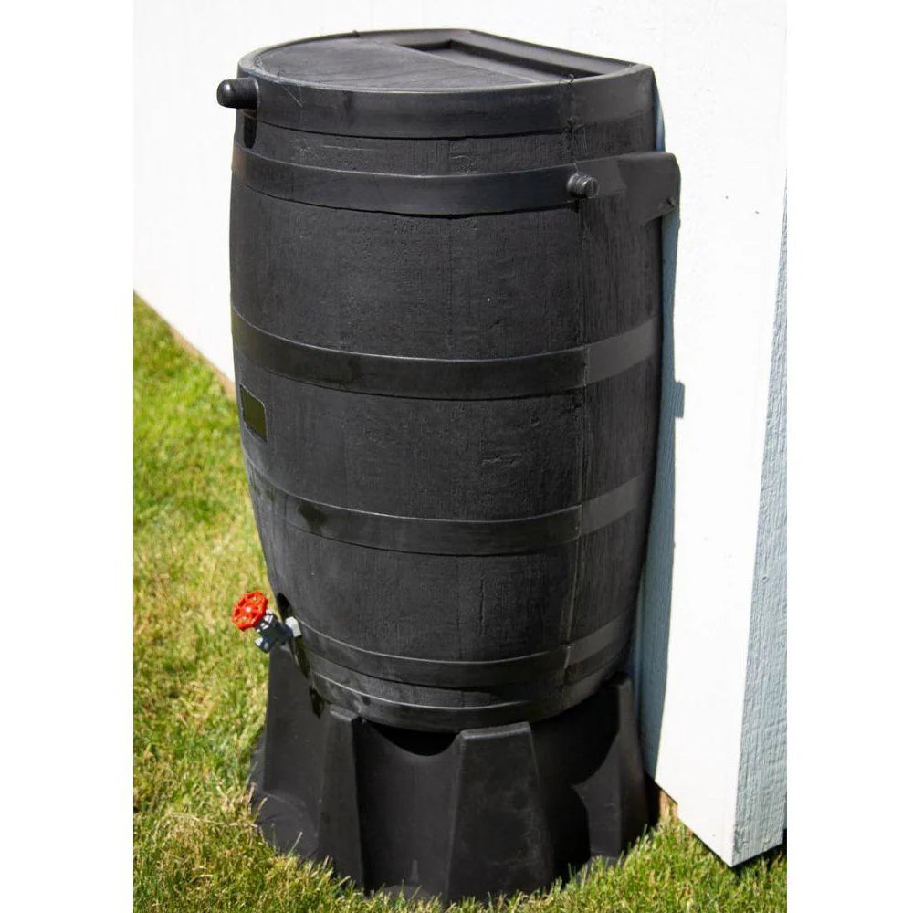 Earth Friendly Rain Barrel - Black w/ Flat-back